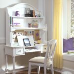 Madison Natural White Desk with Hutch – Modern Home Office Setup