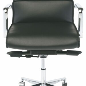 “Lucia Dark Grey & Silver Metal Office Chair – Stylish & Ergonomic”
