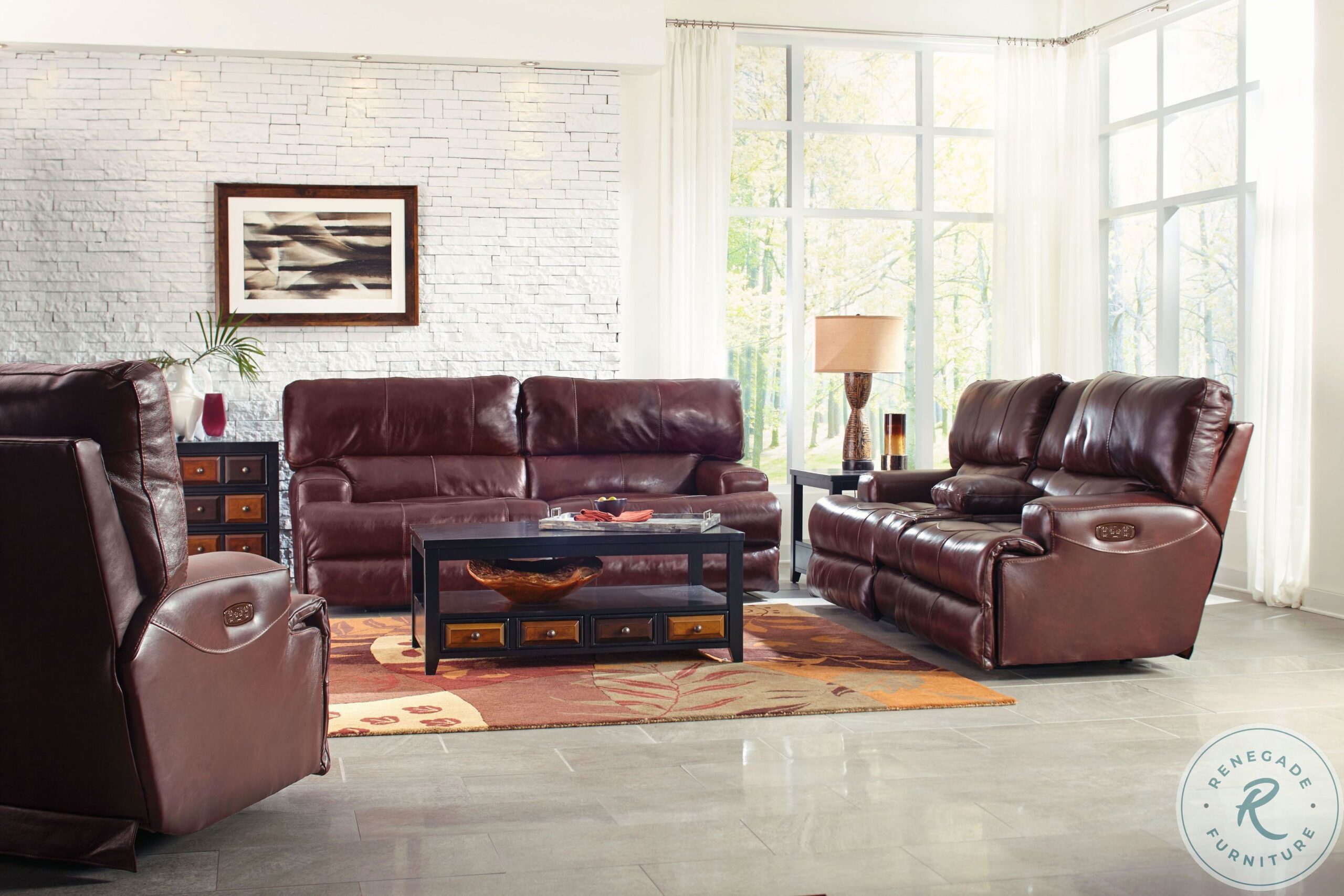Wembley Walnut Power Reclining Living Room Set | Ultimate Comfort