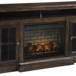 Roddinton Dark Brown 72″ TV Stand with Electric Fireplace  Meta Description