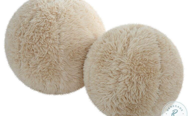 Abide Caramel Faux Sheepskin Ball Pillows Set of 21