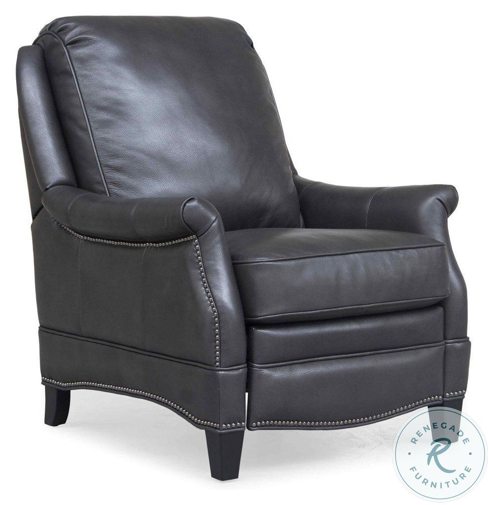 Ashebrooke Wrenn Gray Leather Recliner – Barcalounger with Footrest