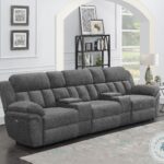 Bahrain Charcoal 3 Seater Power Reclining Home Theater Sofa