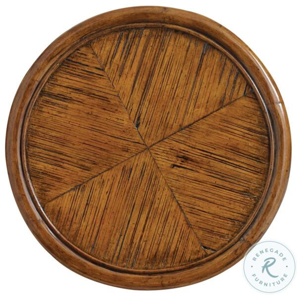 Bali Hai Aged Chestnut Brown Hibiscus Round Accent Table3