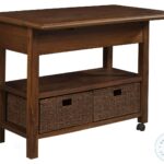 Caldwell Antique Cappuccino Kitchen Cart with 2 Drawers