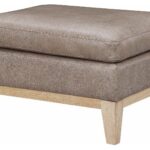 Camina Sandy Brown Leather Ottoman by Bellavita Leather