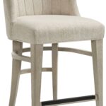 Modern Coastal Cascade Dovetail Upholstered Curved Back Counter Height Stools – Set of 2
