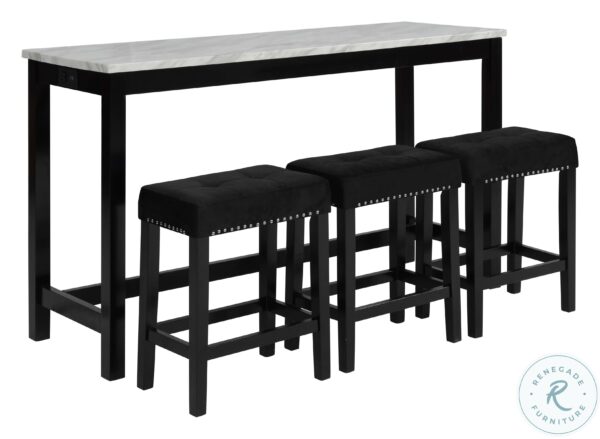 Celeste Espresso 4 Piece Theater Bar Table Set With Black Stools2 scaled