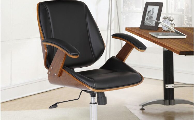 Century Black Faux Leather Adjustable Office Chair2