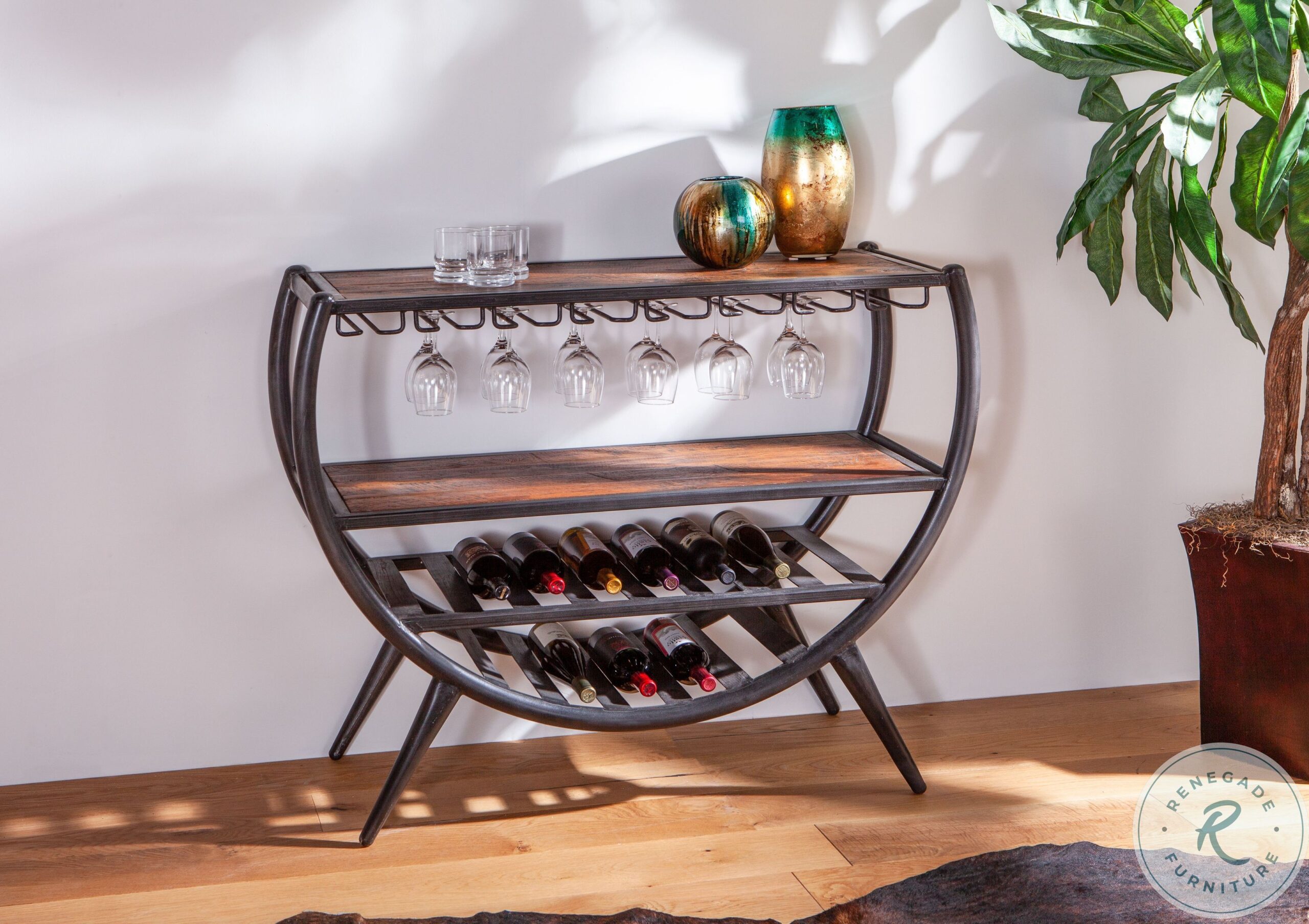 Paxton Natural & Gray Zinc 48″ Bar Cabinet – Eclectic Design