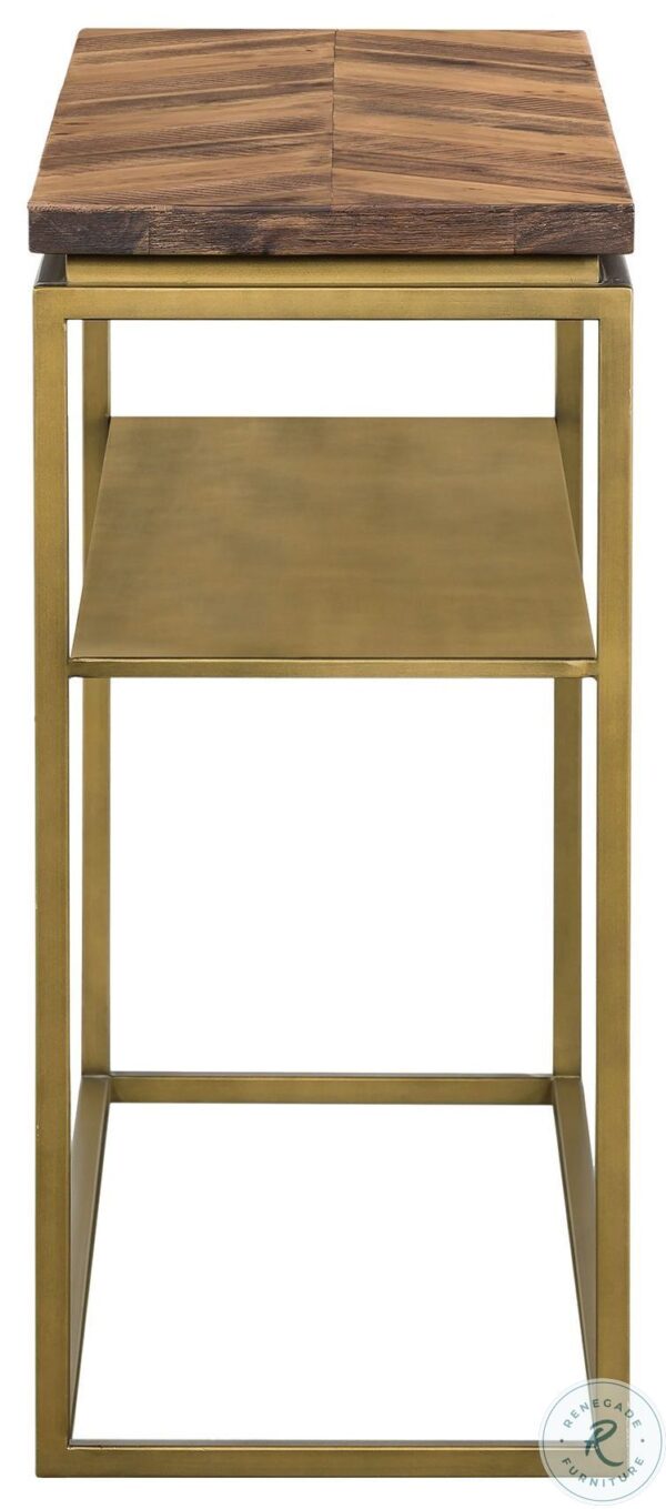Faye Rustic Brown And Antique Brass Console Table4