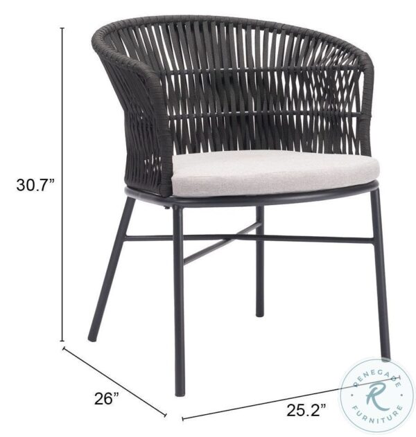 Freycinet Black Outdoor Dining Chair3