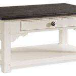 Grand Haven Feathered White and Rich Charcoal Small Cocktail Table