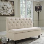 Gwendale Light Beige Storage Bench with Button Tufting