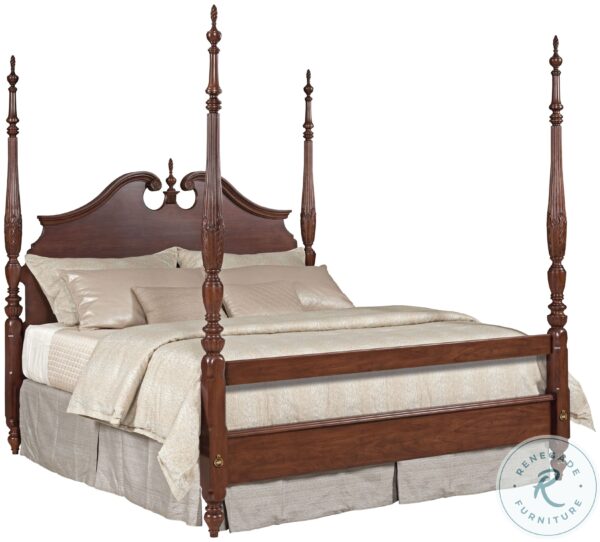 Hadleigh Rice Cherry Carved Queen Poster Bed1 scaled