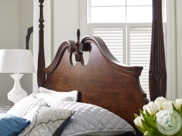 Hadleigh Rice Cherry Carved Queen Poster Bed3 scaled