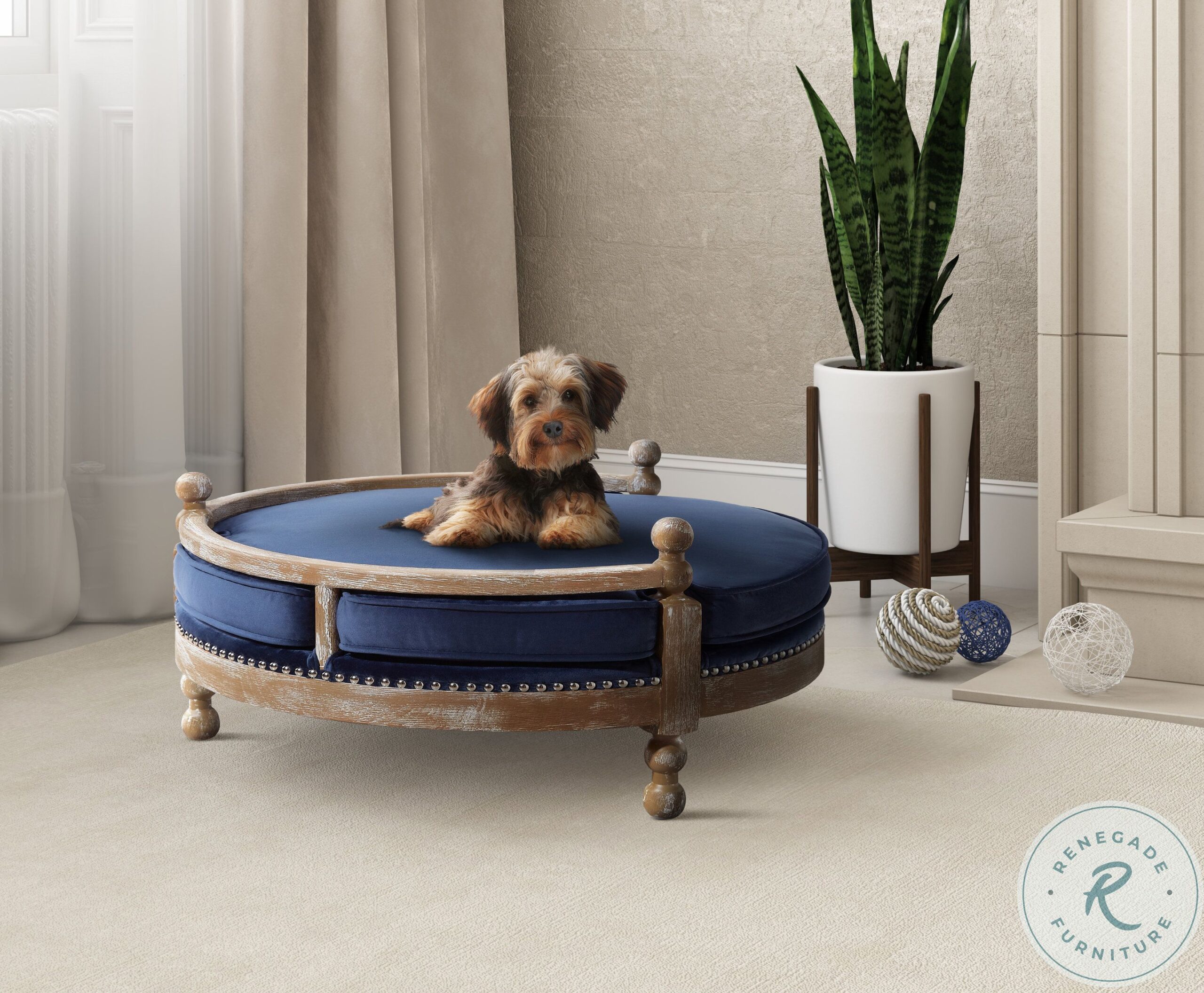 Hound Navy Pet Bed2 scaled
