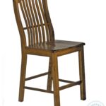 Laurelhurst Rustic Oak Counter Height Chairs – Set of 2