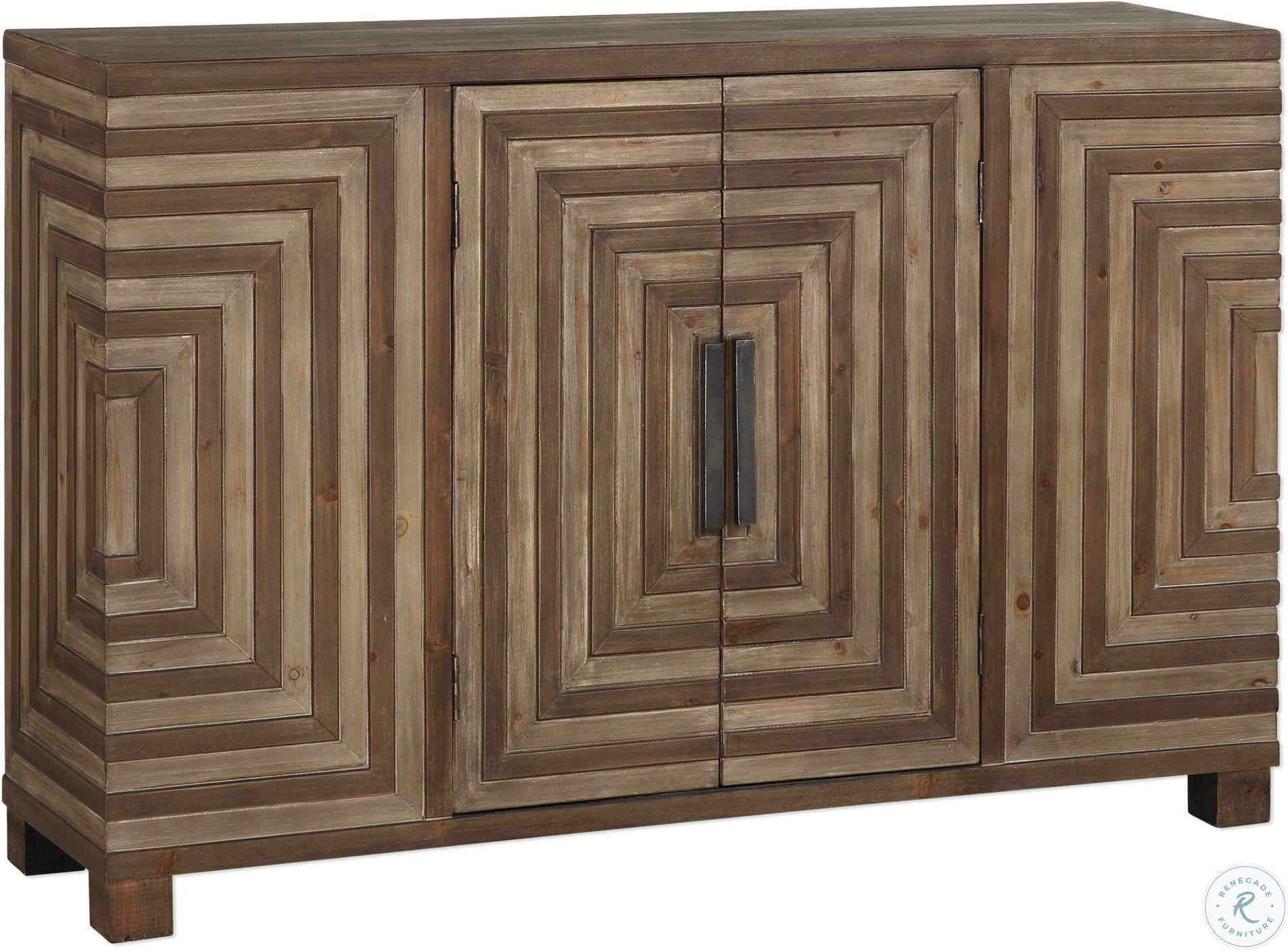 Layton Brown Geometric Parquetry Console Cabinet