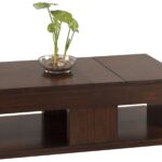 Le Mans Collection Contemporary Mozambique Veneer Cocktail Table with Double Lift