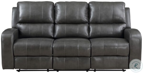 Linton Gray Leather Power Reclining Sofa Set with USB2 scaled