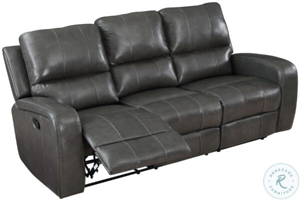 Linton Gray Leather Power Reclining Sofa Set with USB3 scaled