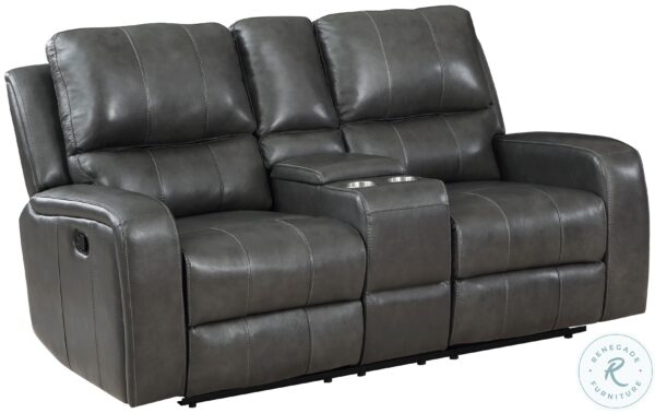 Linton Gray Leather Power Reclining Sofa Set with USB5 scaled