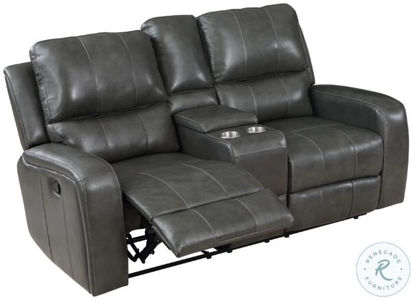 Linton Gray Leather Power Reclining Sofa Set with USB6 scaled