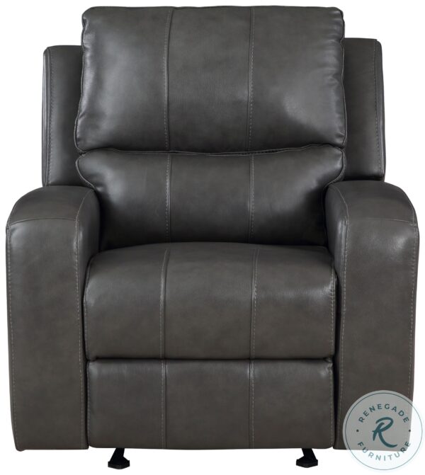 Linton Gray Leather Power Reclining Sofa Set with USB9 scaled