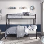 Lunar Dark Bronze Twin Over Full Bunk Bed with Guard Rails and Ladder