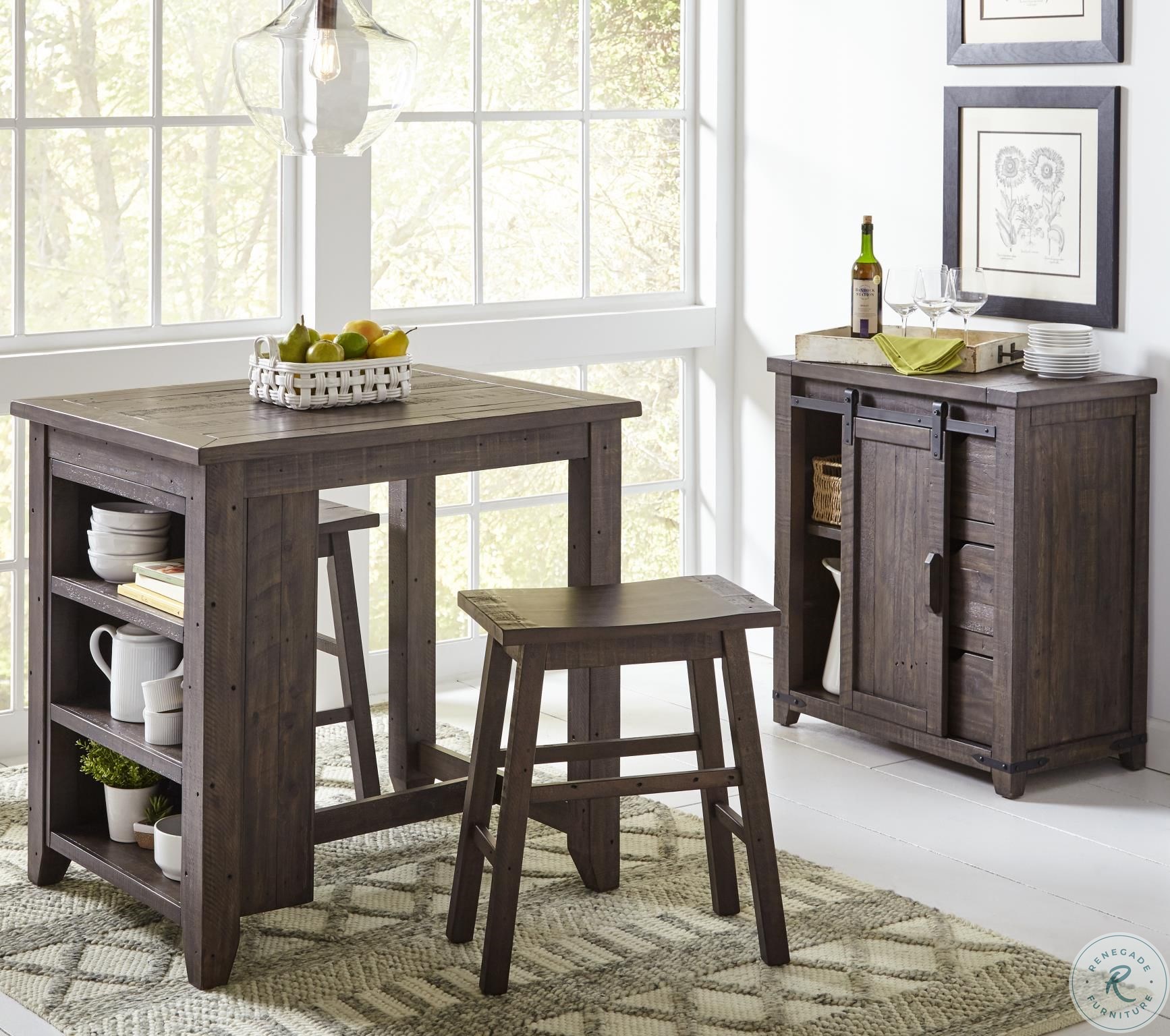 Madison County Barnwood 3 Piece Counter Height Dining Set