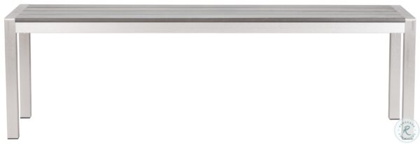 Metropolitan Brushed Aluminum Outdoor Bench5 scaled