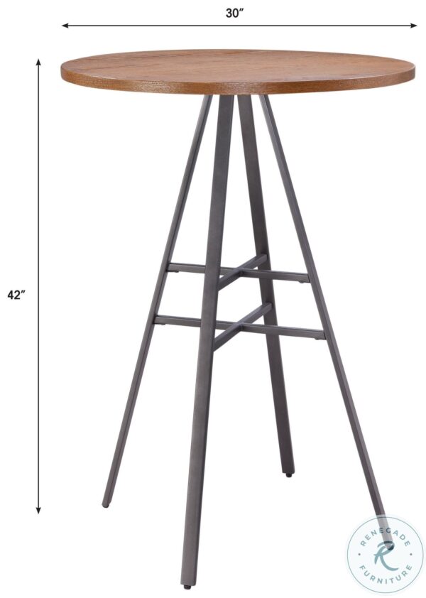 P1 101 Slate Grey And Golden Oak Round Pub Set with Backless Bar Stool4
