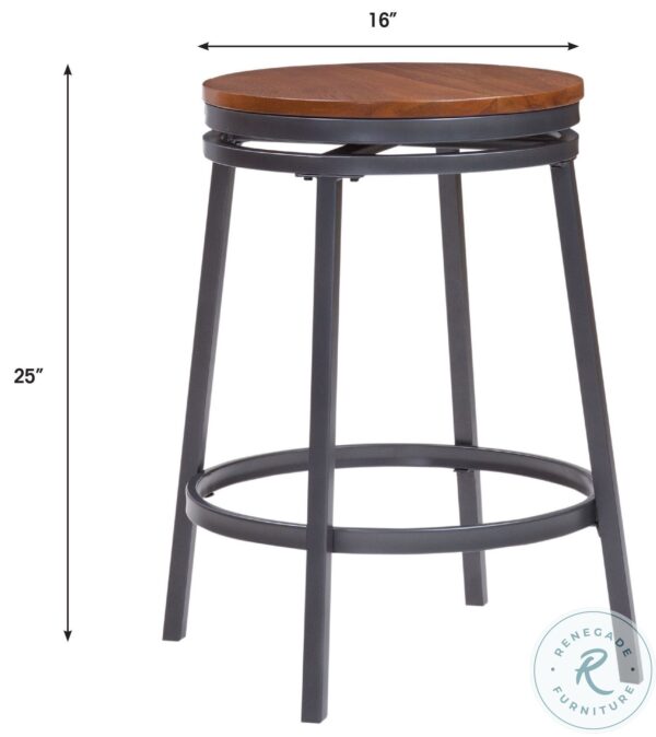 P1 101 Slate Grey And Golden Oak Round Pub Set with Backless Bar Stool7