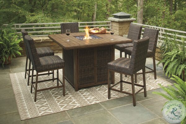 Paradise Trail Medium Brown Outdoor Square Bar Table with Fire Pit9 scaled