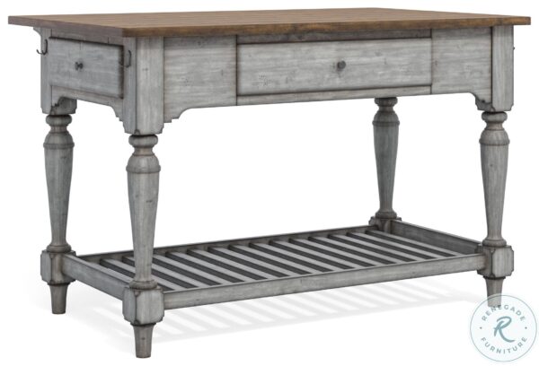 Plymouth Distressed Gray Wash Kitchen Island1