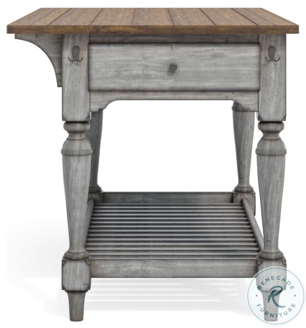 Plymouth Distressed Gray Wash Kitchen Island4