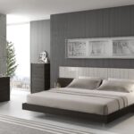 Porto Light Grey and Wenge Platform Bedroom Set with LED Headboard and Storage