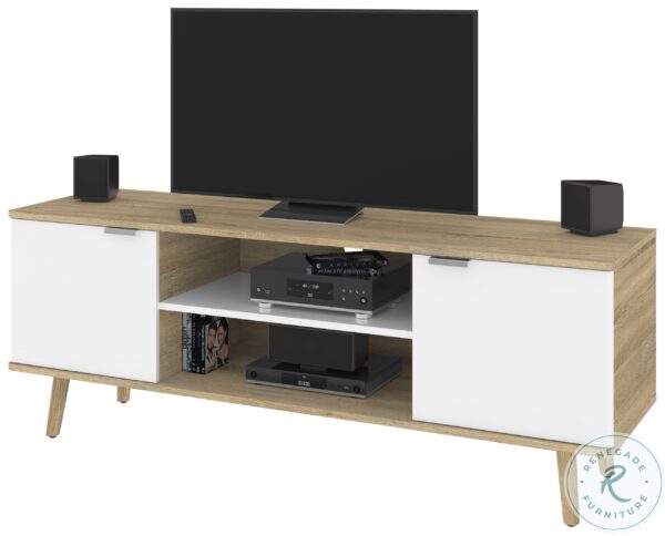 Procyon Modern Oak and White UV 56 TV Stand scaled