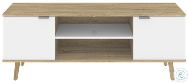 Procyon Modern Oak and White UV 56 TV Stand6 scaled