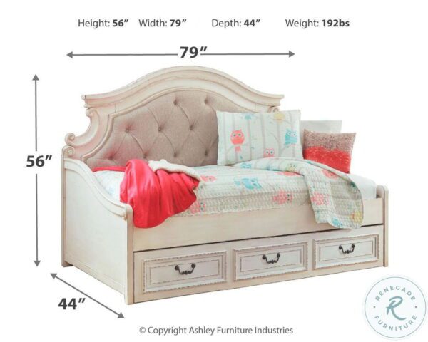 Realyn Chipped White Twin Single Under Bed Storage Daybed3