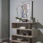 Wire Brushed Gray & Silver Low Bookcase