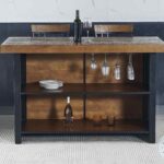 Tyler Rustic Chestnut and Black Bar Table – Industrial Elegance
