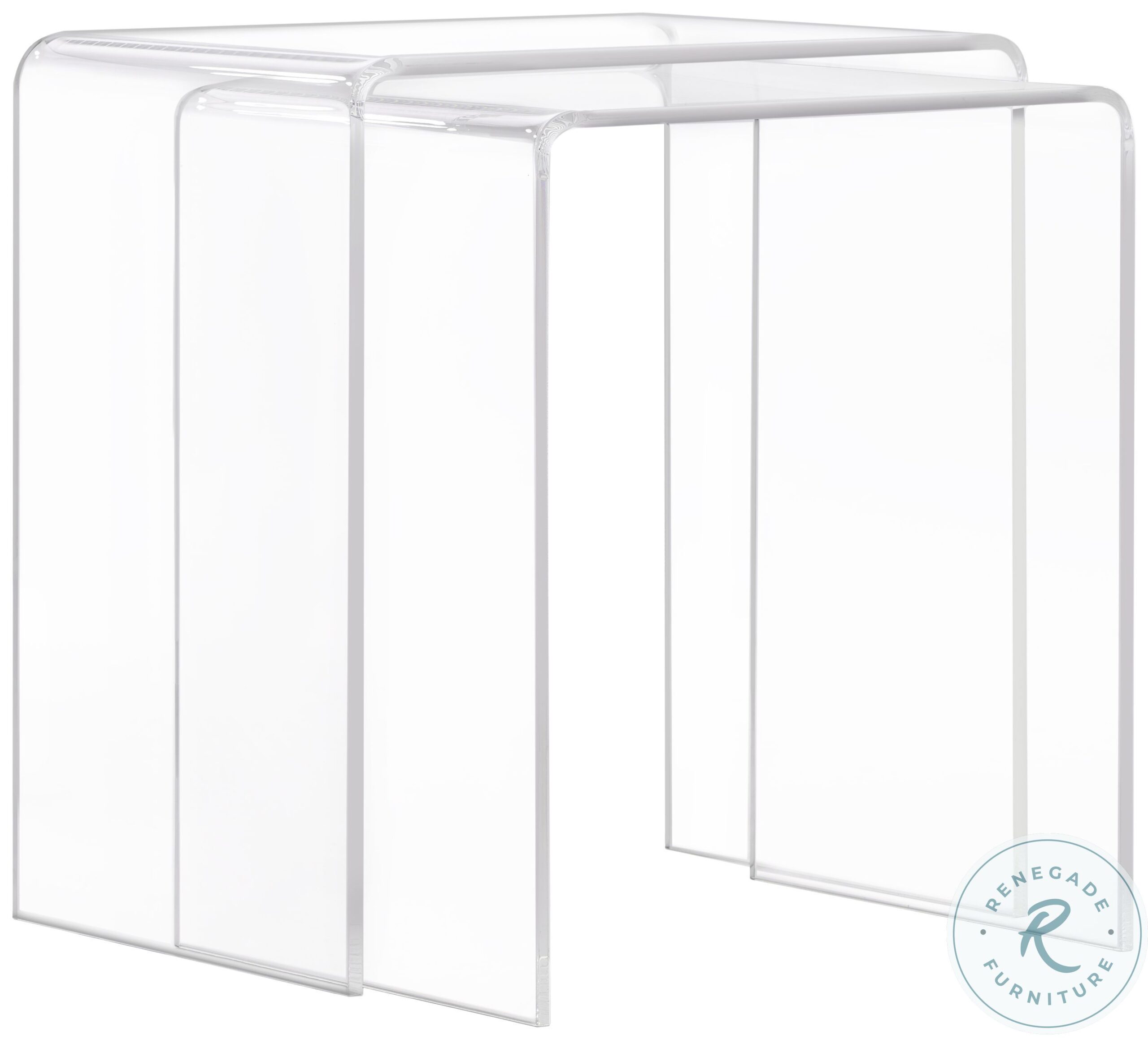Clear Acrylic Nesting Tables – A620-06, Modern U-Shaped Design