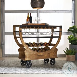 Danley Weathered Brown Bar Trolley – Functional & Stylish