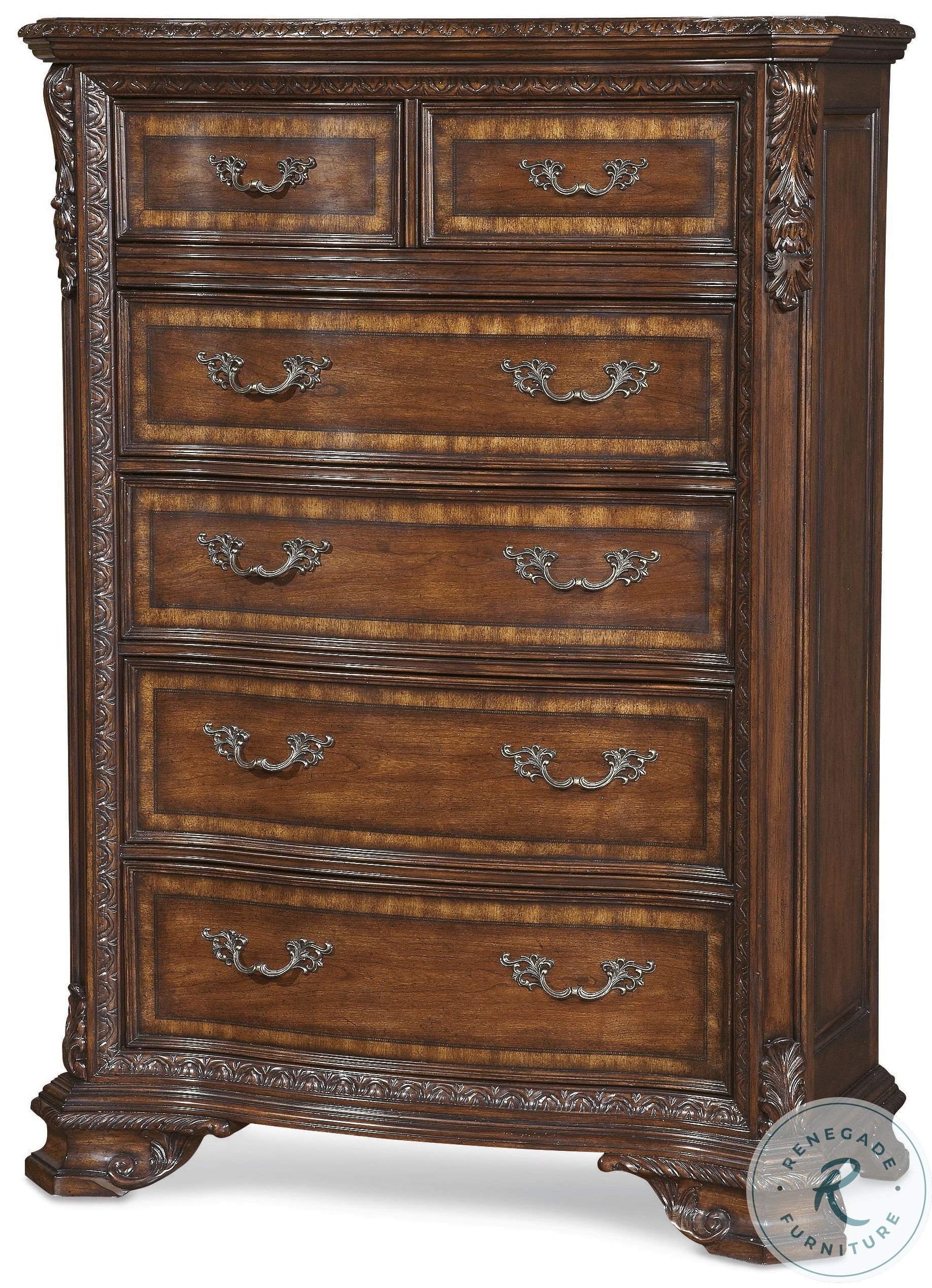 Old World Medium Brown 6 Drawer Chest1