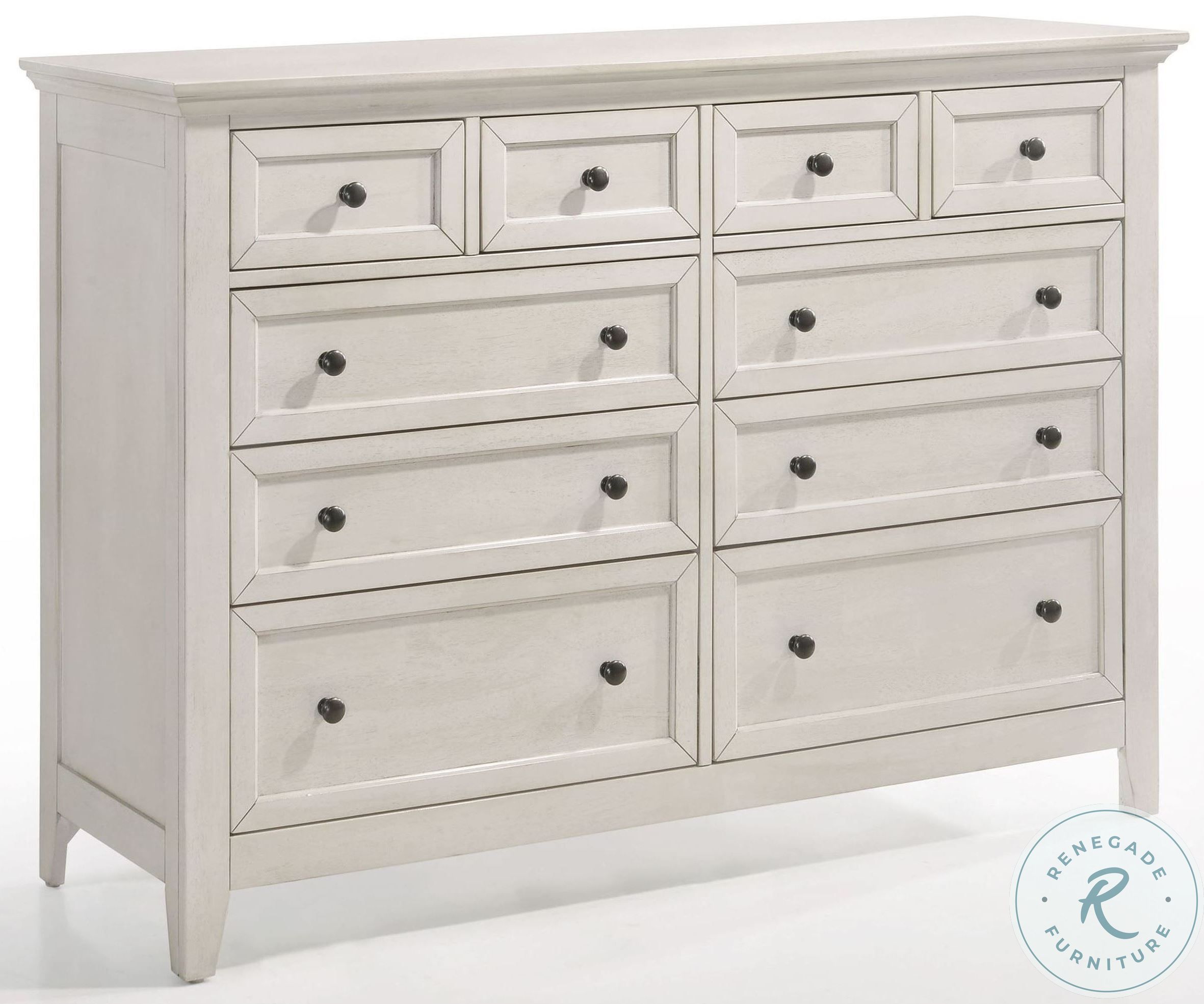 San Mateo Rustic White 10 Drawer Dresser