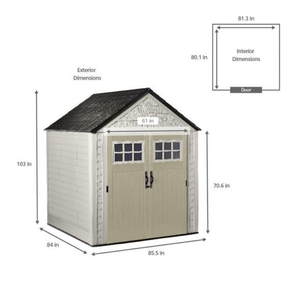 Rubbermaid 7×7 Ft Durable Weatherproof Resin Outdoor Storage Shed - Image 2